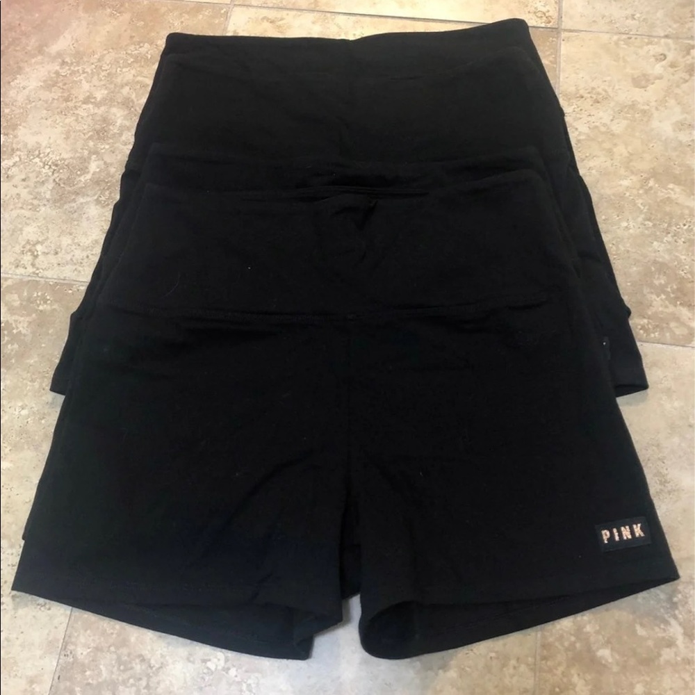 Bundle of 4 victoria secret pink yoga shorts.